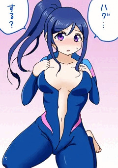 中に何も着てない果南