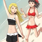 水着霊夢と水着魔理沙