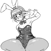 蹲踞バニー