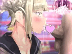 100円【うごイラ】嬉しそうに白い液体ちうちうしてくる女子高生