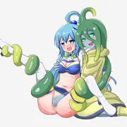 アクアとスーがじゃれ合っているだけ