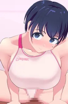 競泳水着でぱんぱん。