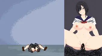 悪夢屋敷・無限牢獄　敵敗北エロシーン基本アニメーション01