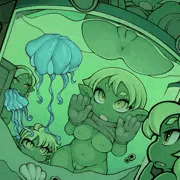 水槽は全部生け簀(いけす)だと思ってる緑の生き物たち