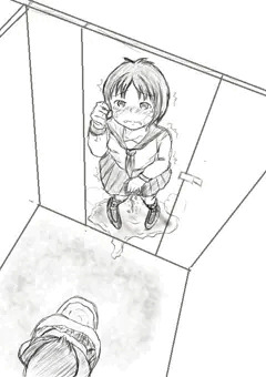 ドア前おもらし女子