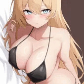 乳首責めされる金髪ビキニさん