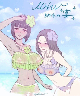 MHW 受付嬢の濡れ透け水着！