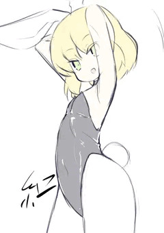 暑いので簡単落書きバニー　ボテあり