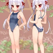 のじゃロリババア狐さまシロ様の水着立ち絵♪