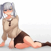 銀髪ツインテJKちゃん