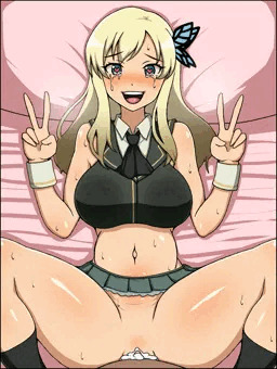 笑顔でボテ腹！
