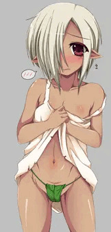 褐色エルフちゃんにパンツを見せてもらった。