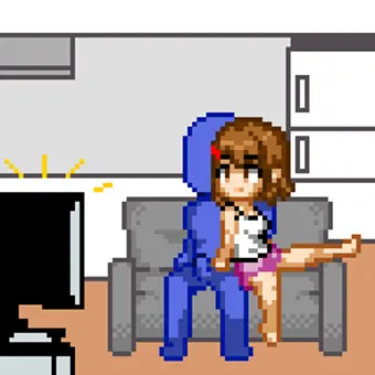 TVを見ている妹にセクハラする兄