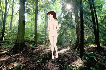 かくれがに向かって走り去るしずかちゃん(笑)