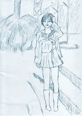 雪の女学生