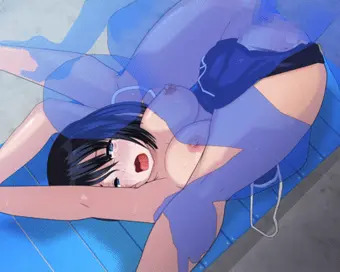 【GIFアニメ】スク水少女を更衣室で！
