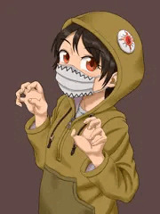 パーカーマスクの女の子