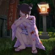 こっそりお外でおしっことオナニーする浴衣ロリっ子