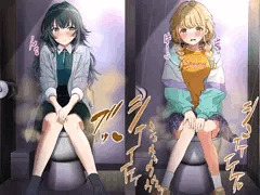 リク絵　（洋式トイレでする月村手毬/藤田ことね）