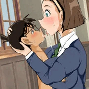 コナン×園子　唾液まみれディープキス