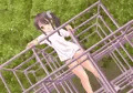 ジャングルジム 一番上に登ったよ。