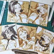 ヒロアカ女子の顔射ミニ色紙
