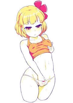 ルーミア 二色刷り風 ペン画