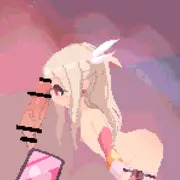 イリヤが顔を棒にすりすりくんくんするアニメ