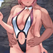 水着姿のli姉に我慢できず…