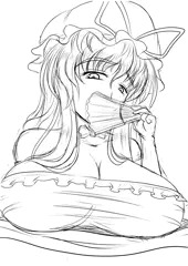 ゆかりんの扇子で口元を隠しながらスキマを使ったちんぽしゃぶり