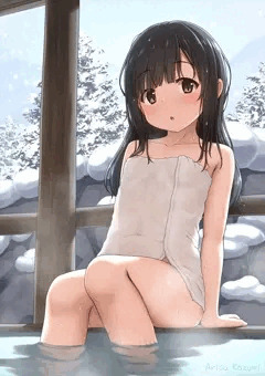 露天風呂で見せてくれる女の子