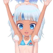 鮫ちゃんのワキでおにぎりを作るぺこらさん