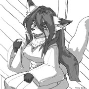 モノクロお狐様