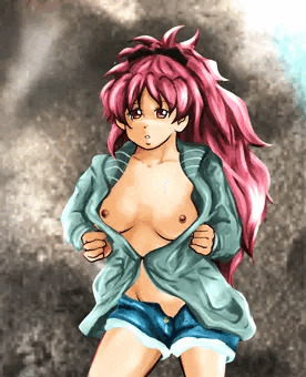 乳と裸を見せる杏子