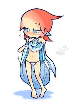 海で拾った可愛い水着を見せてくれるテトラちゃん(+おまけ)