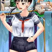 びしょぬれプール清掃