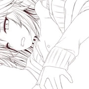 玉藻ちゃんのお花をじっくり見た後　線画