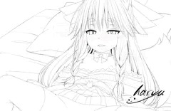 タマモアリアちゃんと久しぶりに　線画