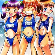 真夏の中学生女子