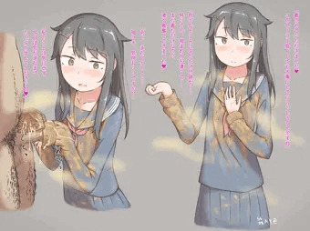 無洗浄セーラーで袖コキしてくれる黒髪ビッチちゃん