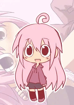 目が特徴的なピンク髪の子すじ