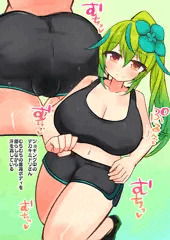 skebふたなりデカキミドリさんのジョギング中にセルフパイズリ