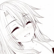 巫女服のクロエちゃんと　線画