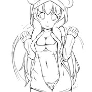 金髪巨乳ツインテール白スク熊耳フード２