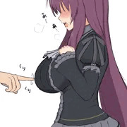 おっぱいを弄ばれてる紫