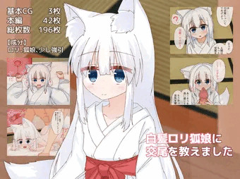 【CG集】白髪ロリ狐娘に交尾を教えました