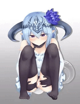 しゃがんで何かをするフィルレインちゃん