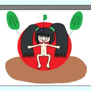 絵の中のリンゴと一緒に