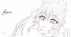 玉藻の前と今年最後の水着を　線画