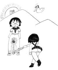 バウンドして突き刺す